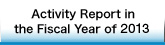 Activity Report in the Fiscal Year of 2013