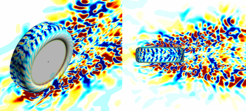 Figure 1: Tire tread pressure distribution (oblique view, view from above)